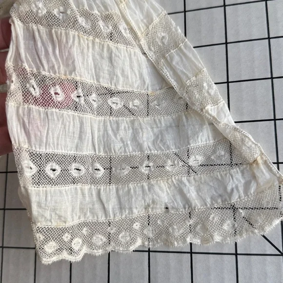 Antique Lace Collar & Trim Lot Victorian Edwardian Filet Lace Heirloom Sewing - Picture 9 of 12